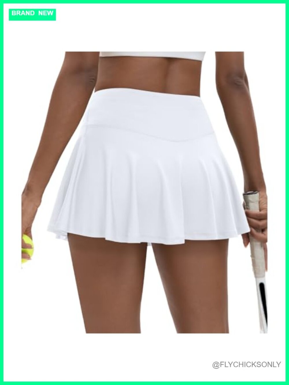 High Waisted Pleated Tennis Skort with Pockets Inner Shorts Lightweight